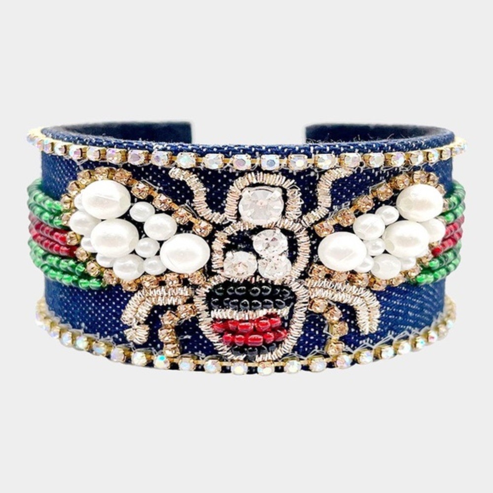 Denim cuff bracelet